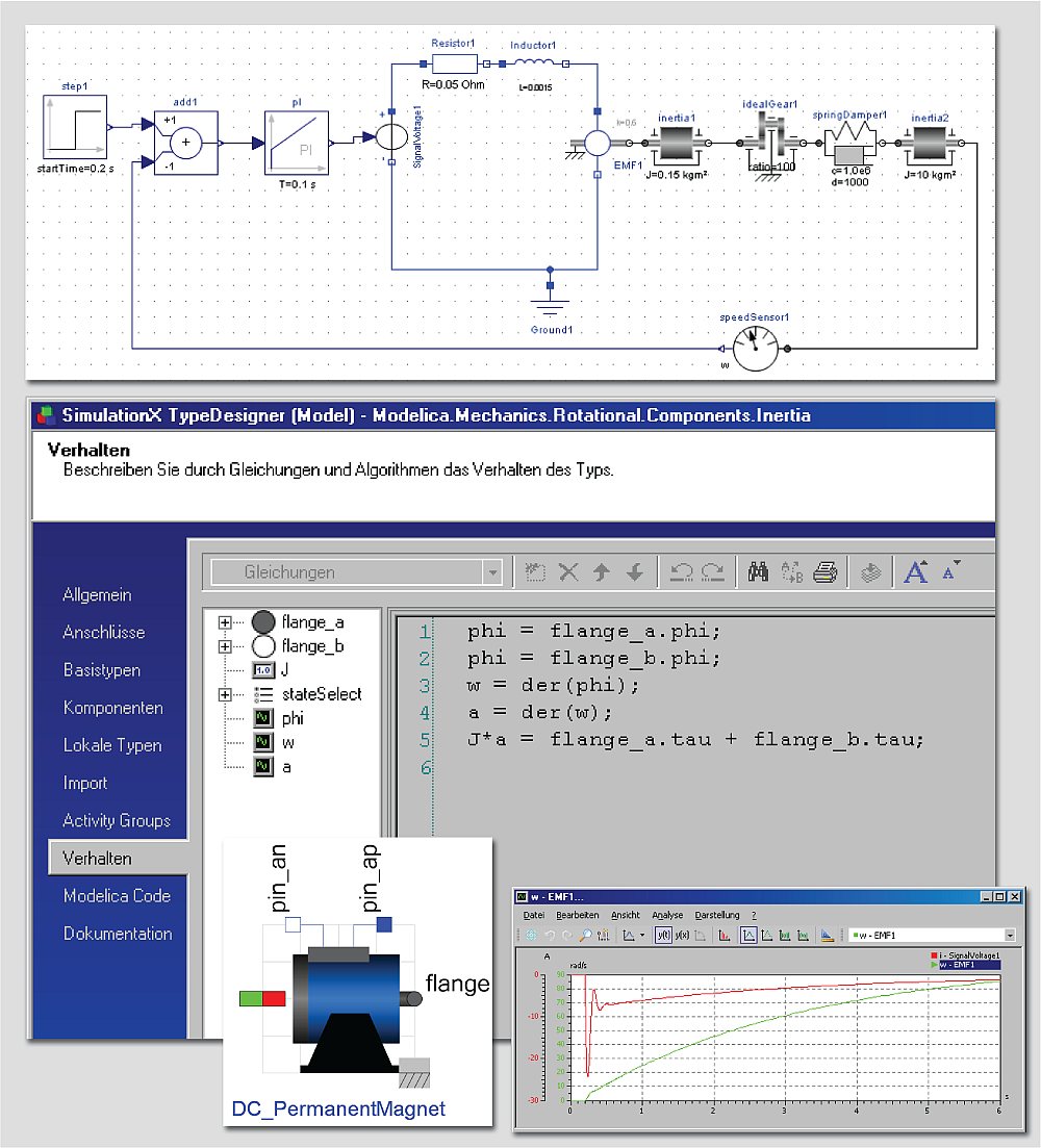 SimulationX Type Designer (Model) - Modelica.Mechanics.Rotational.Components.Inertia